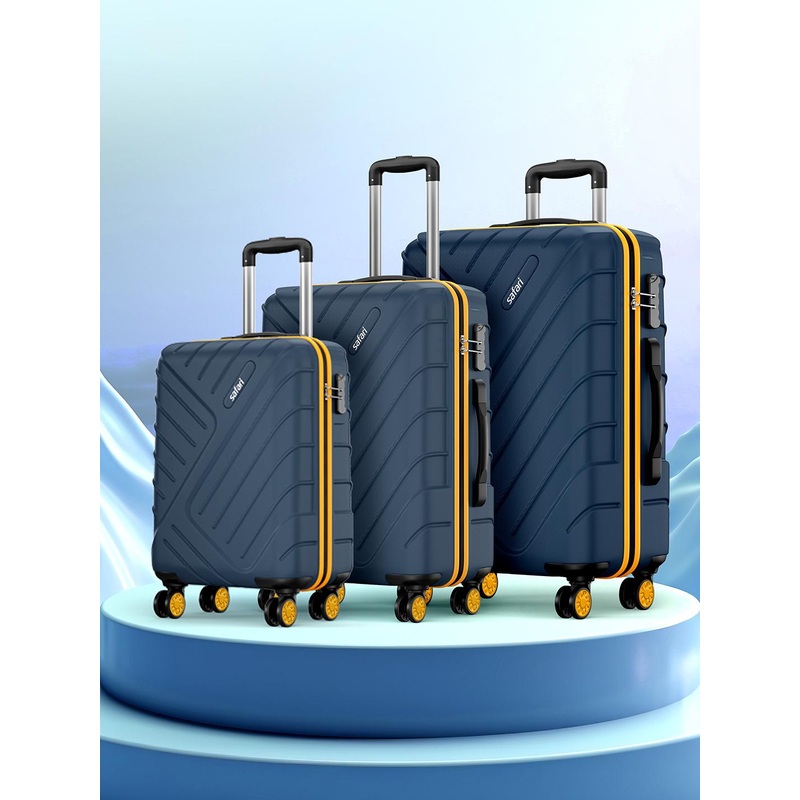 Safari Set Of 3 Accent 8 wheel Hard Cabin Medium & Large Trolleys