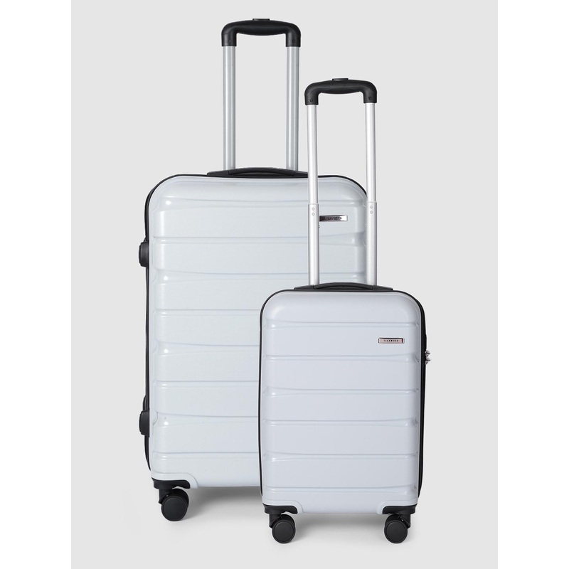 Teakwood Leathers India Set of 2 Textured 360 Degree Rotation Hard-Sided Trolley Bags 57 L