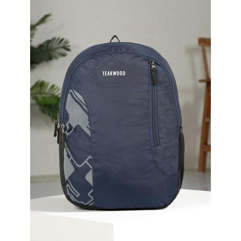 Teakwood Leathers Men Brand Logo Printed Medium Sized Backpack