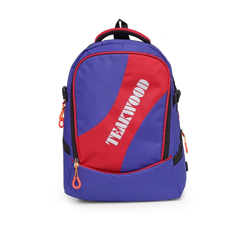 Teakwood Leathers Unisex Violet & Red Colourblocked Backpack