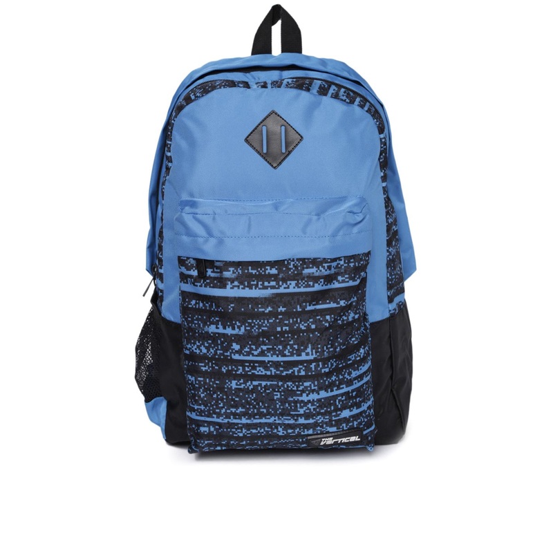 THe VerTicaL Unisex Blue & Black Printed Laptop Backpack