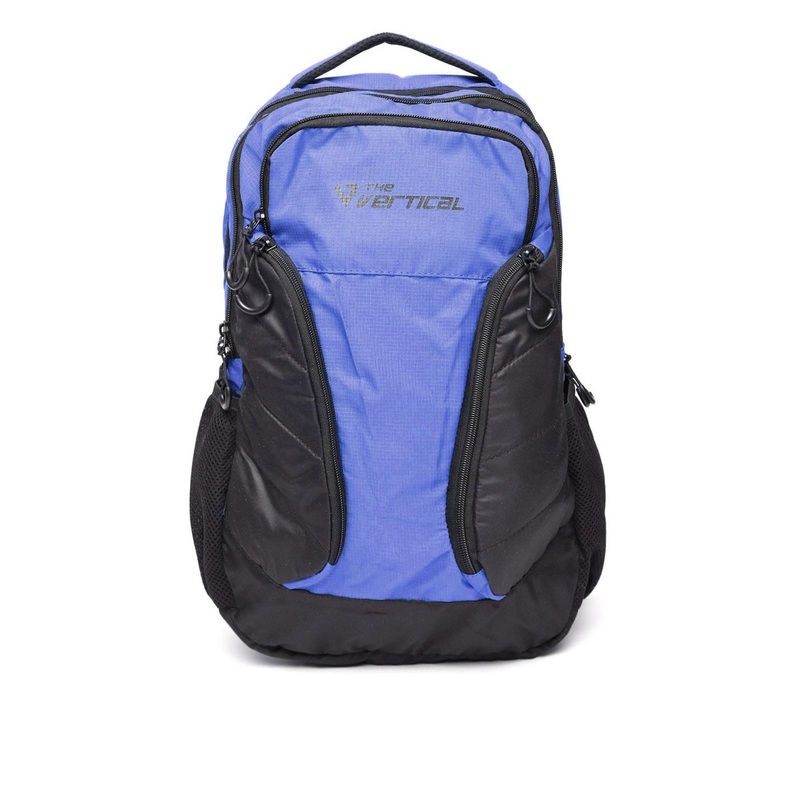 THe VerTicaL Unisex Blue & Black Water-Resistant Colourblocked Laptop Backpack