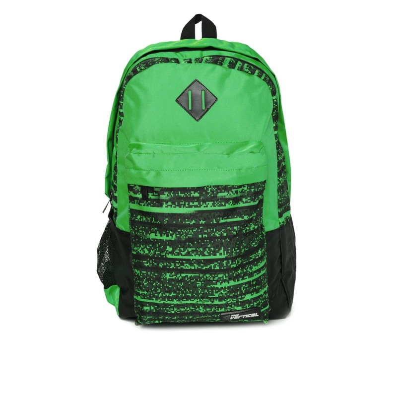 THe VerTicaL Unisex Green & Black Printed Laptop Backpack