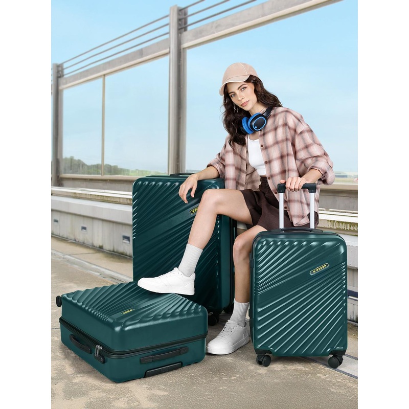 WROGN Set Of 3 Maverick 360 Degree Rotation Hard-Sided Trolley Bags – 238L