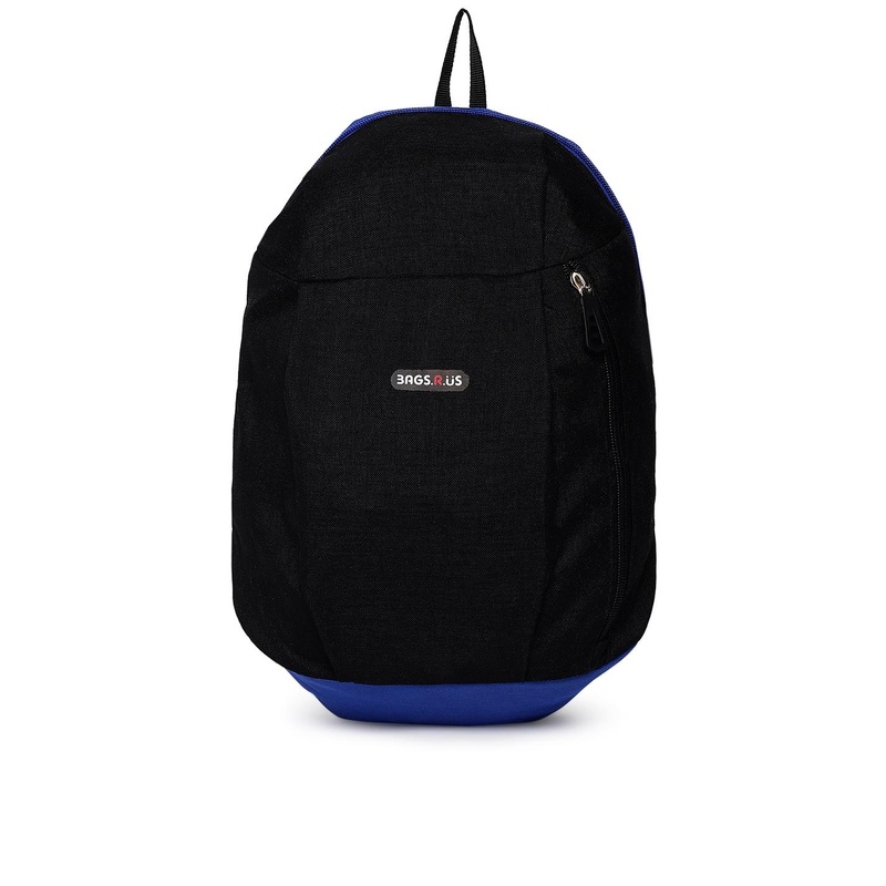 Bags.R.us Unisex Black & Blue Solid Backpack