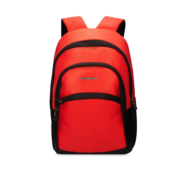 COSMUS Unisex Red & Black Solid Backpack