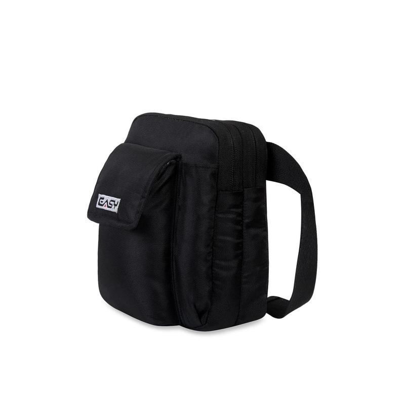 EASY Black Oversized Structured Handheld Bag with Tasselled