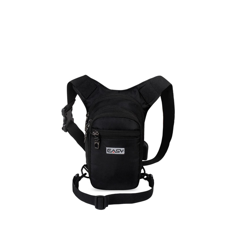 EASY Black Structured Backpack with Applique
