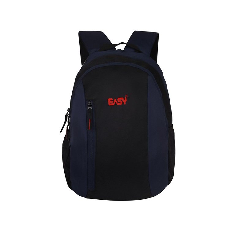 EASY Unisex Blue & Black Backpack with Compression Straps