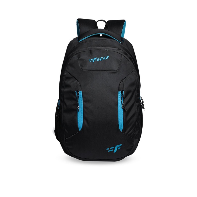 F Gear Unisex Black & Blue Solid Backpack