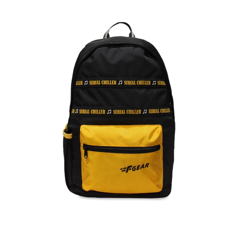 F Gear Unisex Black & Yellow Colourblocked Medium Backpack