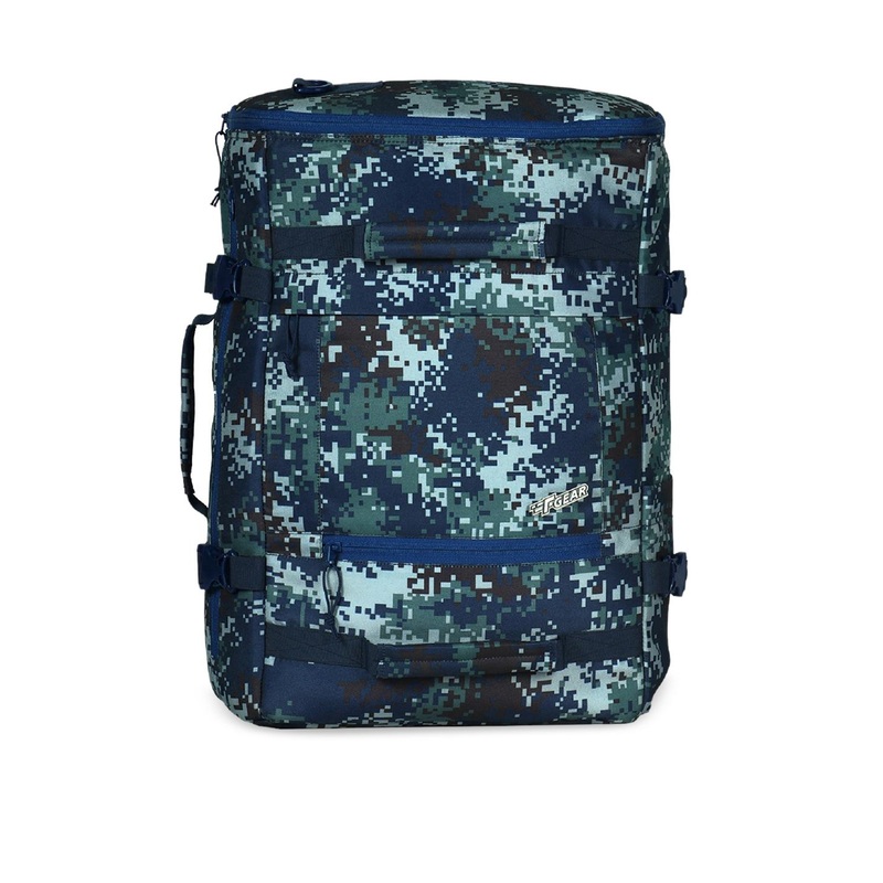 F Gear Unisex Blue & Brown Camouflage Backpack
