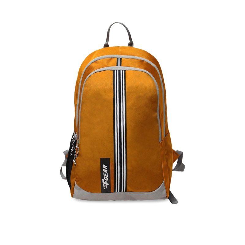 F Gear Unisex Mustard & White Solid Contrast Detail Backpack