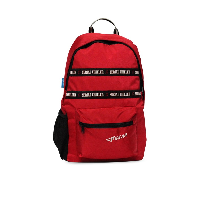 F Gear Unisex Red & Black Contrast Detail Backpack