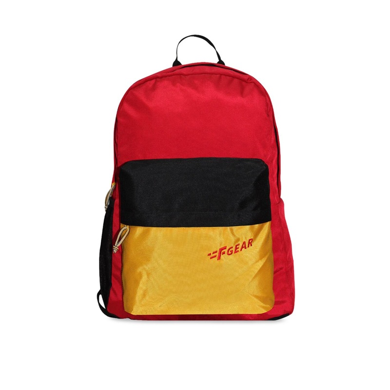 F Gear Unisex Red & Yellow Colourblocked Backpack