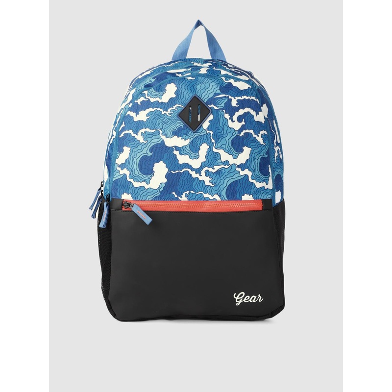 Gear Unisex Blue & Black Graphic UBER WAVE Backpacks