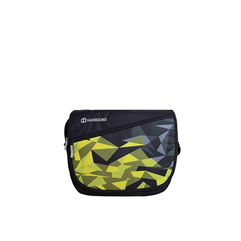 Harissons Unisex Yellow & Black Printed Messenger Bag