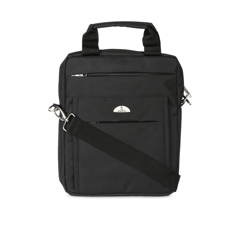 Kara Unisex Black Solid Messenger Bag