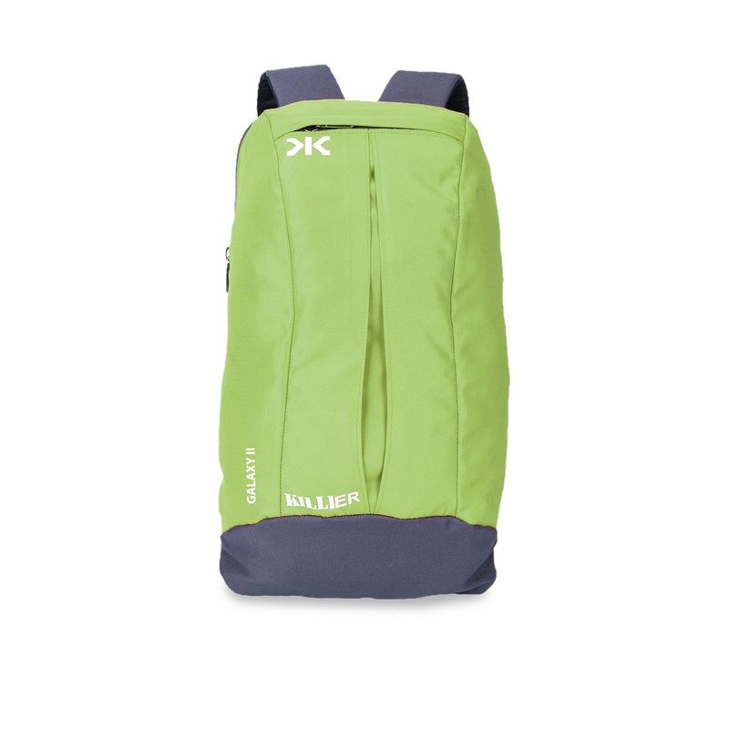 Killer Unisex Green & Grey Colourblocked Backpacks