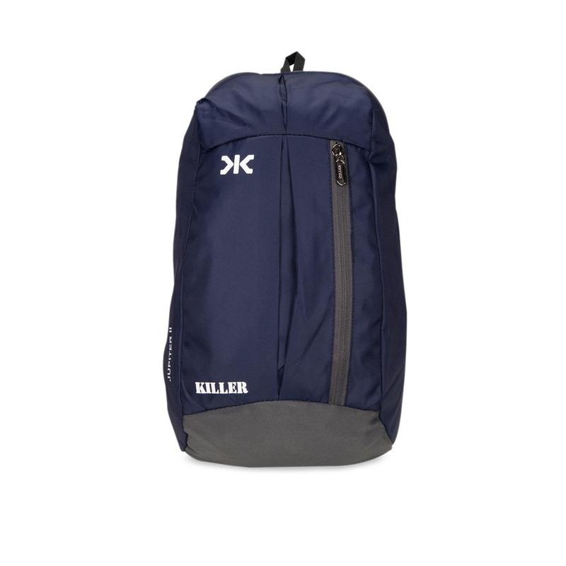 Killer Unisex Navy Blue & Grey Colourblocked Backpack