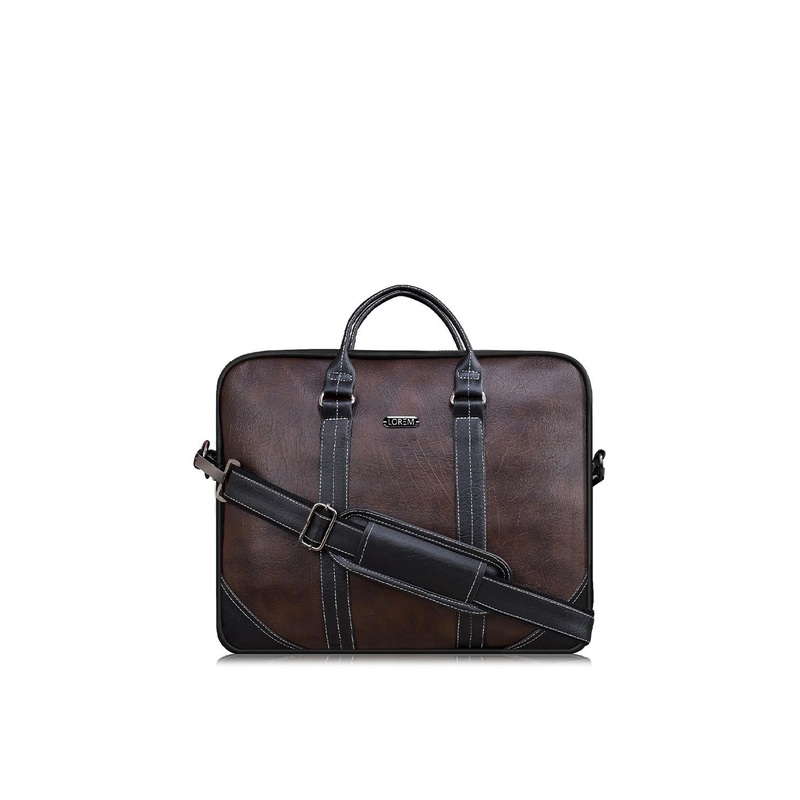 LOREM Adult Brown & Black Textured Messenger Bag