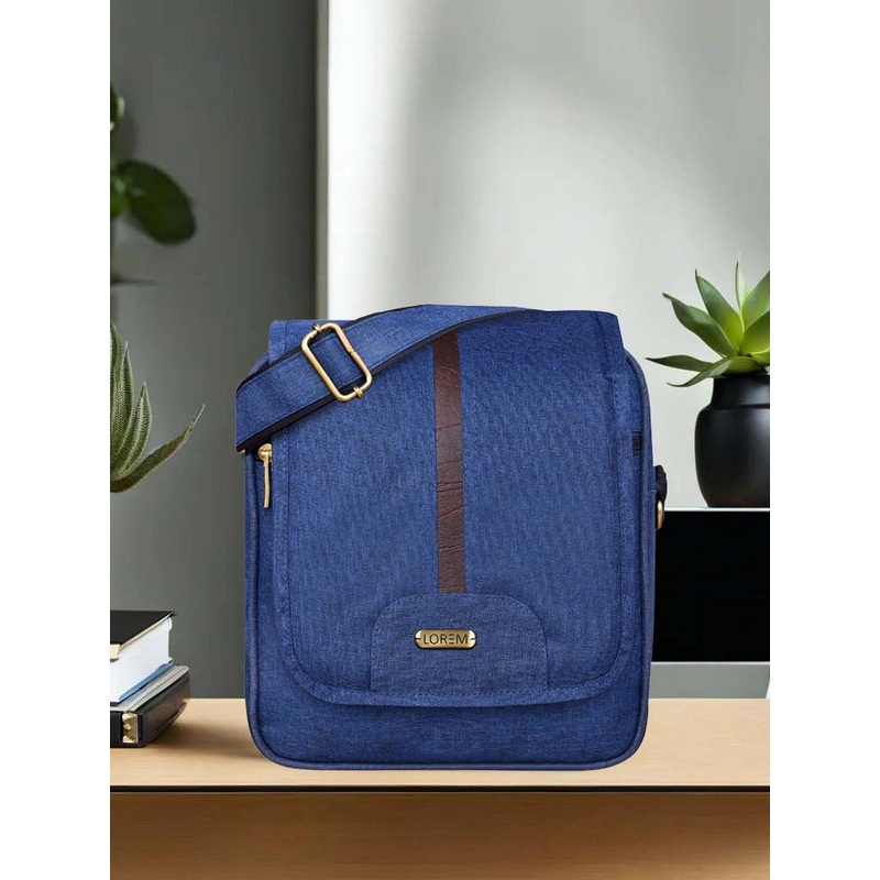 LOREM Blue Structured Sling Bag