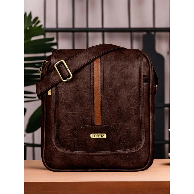 LOREM Maroon Structured Sling Bag