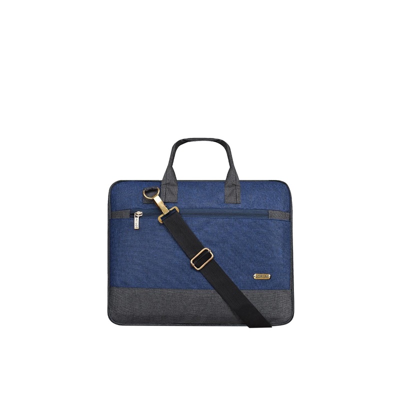 LOREM Unisex Blue & Grey Textured Messenger Bag