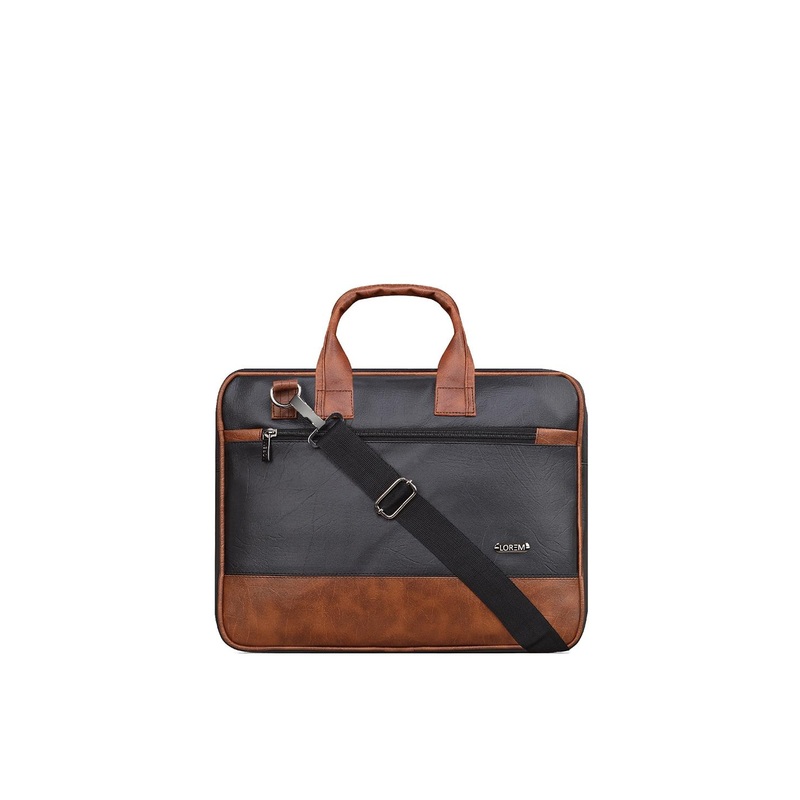 LOREM Unisex Blue & Tan Textured Messenger Bag