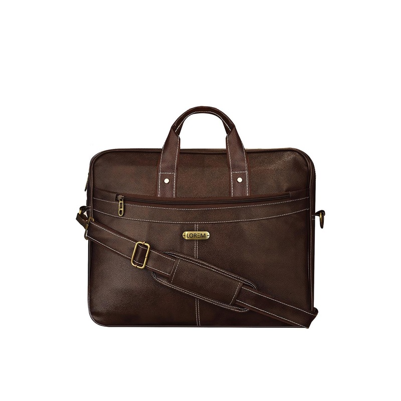 LOREM Unisex Coffee Brown Textured Messenger Bag