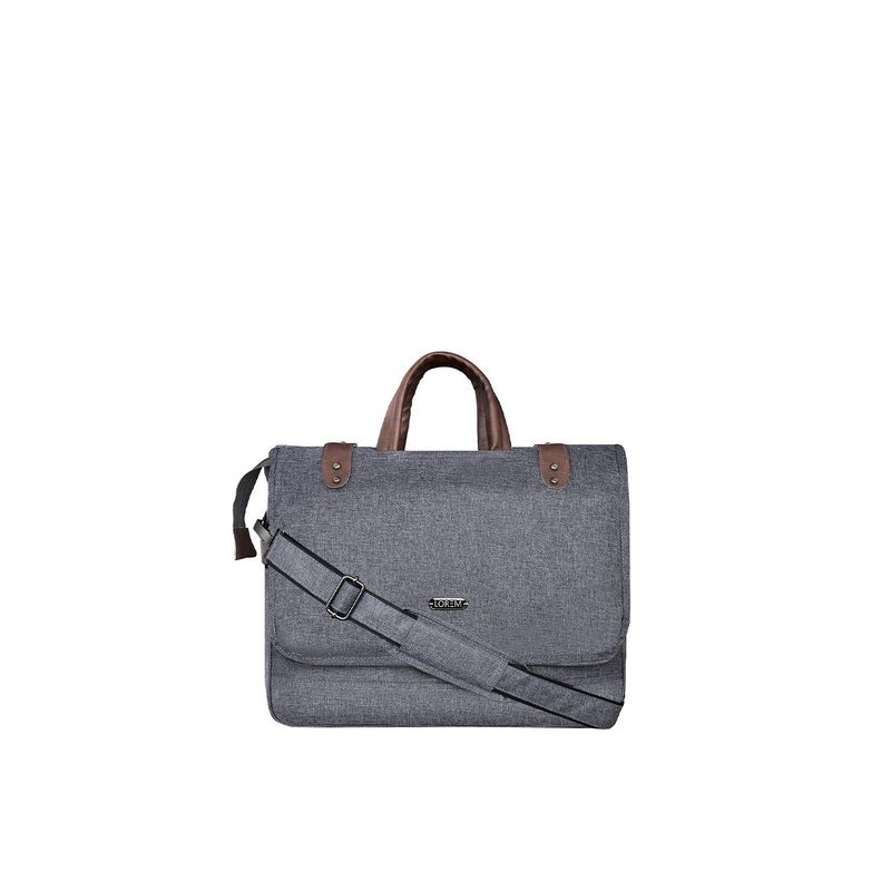 LOREM Unisex Grey Messenger Bag