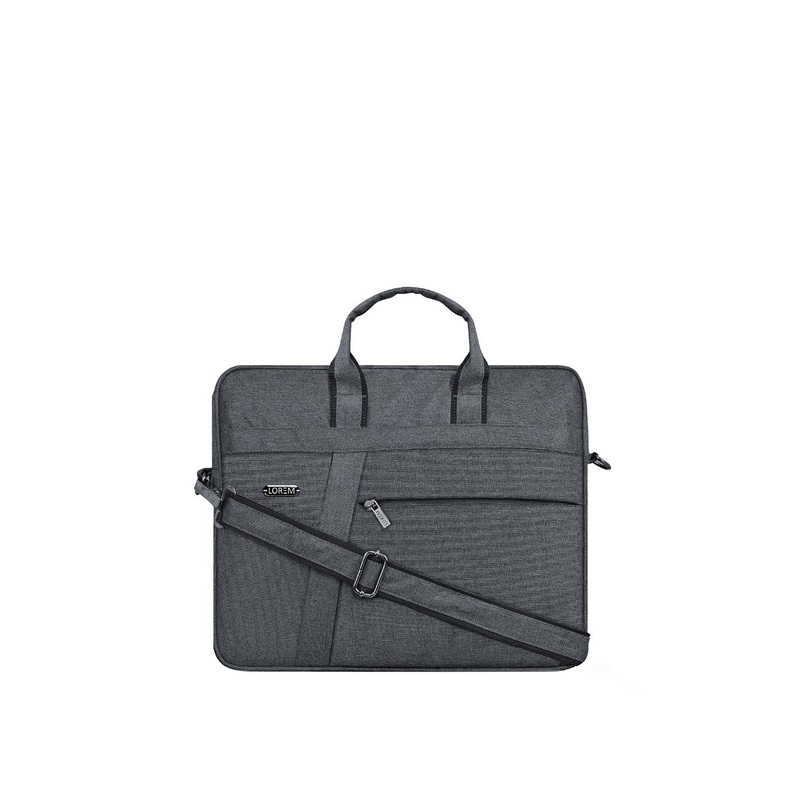 LOREM Unisex Grey Textured Messenger Bag