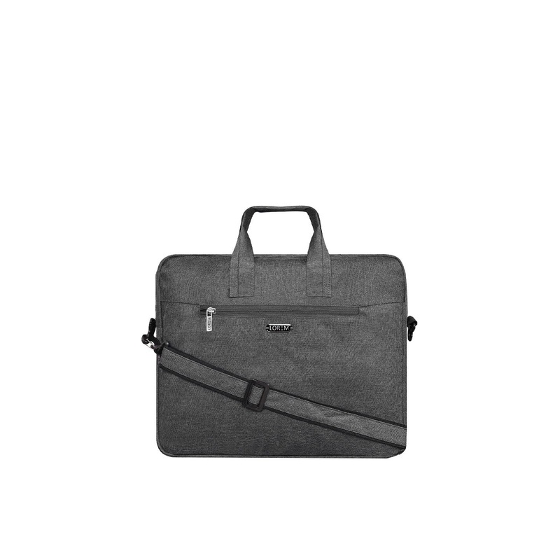 LOREM Unisex Grey Textured Textured Messenger Bag with Laptop Sleeve