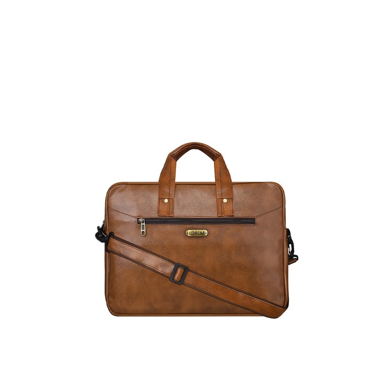 LOREM Unisex Tan Textured Messenger Bag