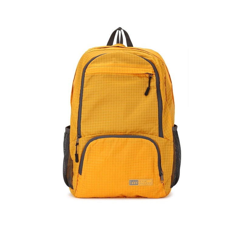 Peter England Men Yellow & Black Geometric Backpack