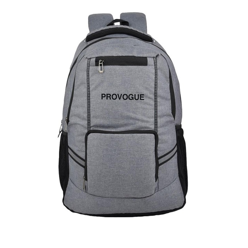 Provogue Unisex Grey & Black Backpack with Reflective Strip 38 L