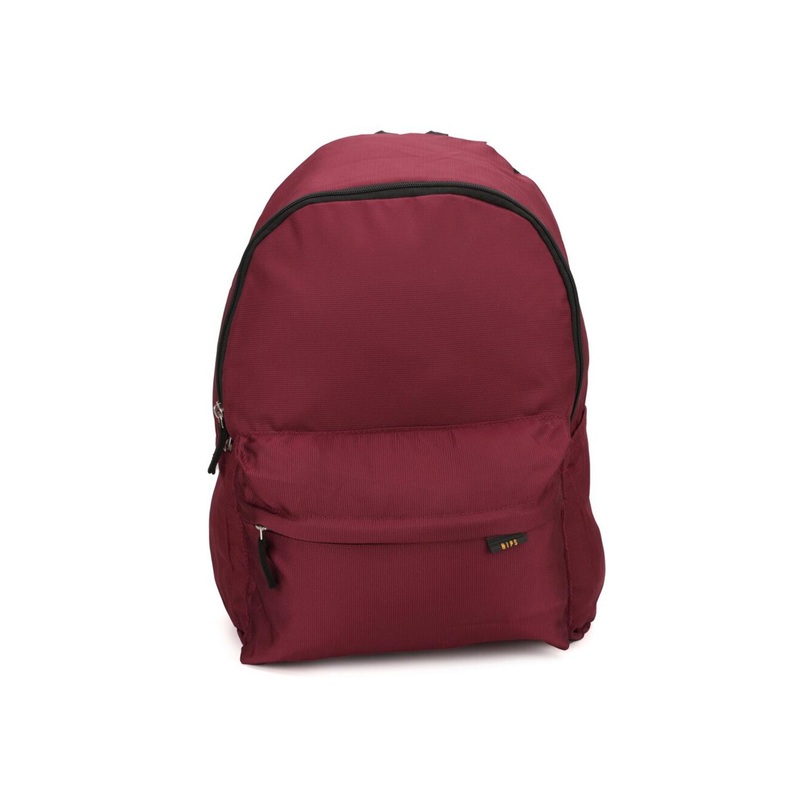 QIPS Unisex Maroon Solid Backpack