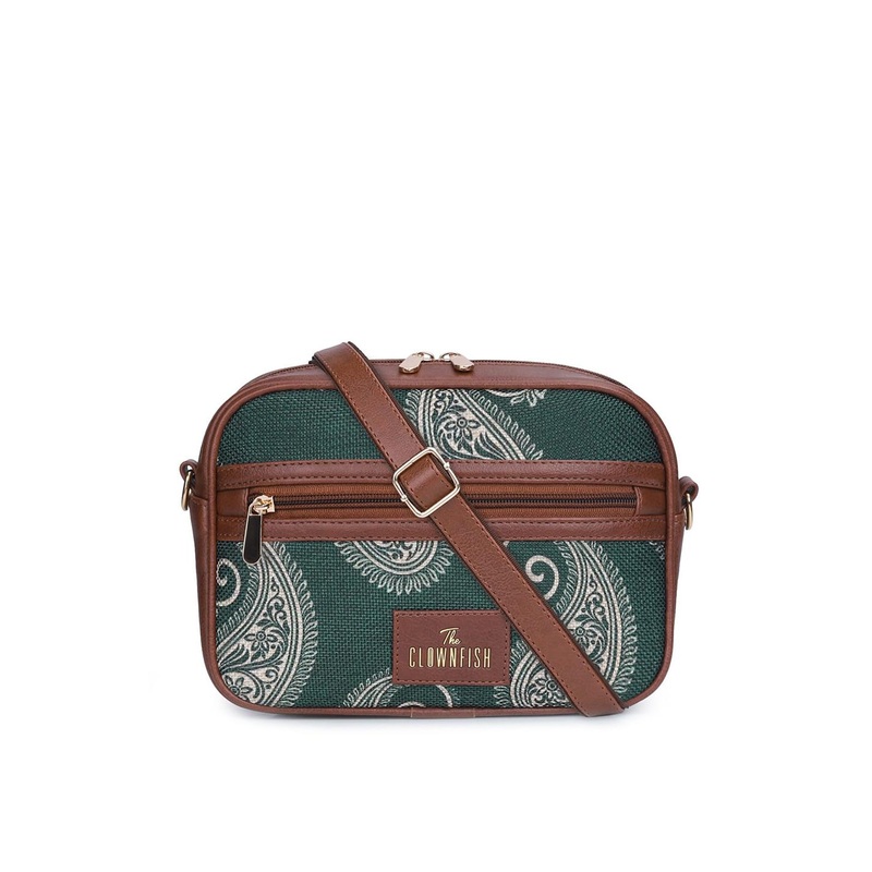 THE CLOWNFISH Nyra Unisex Grey Floral Printed Swagger Sling Bag