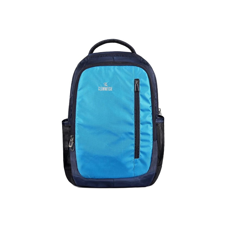 THE CLOWNFISH Sini Unisex Blue & Navy Blue Polyester Backpack