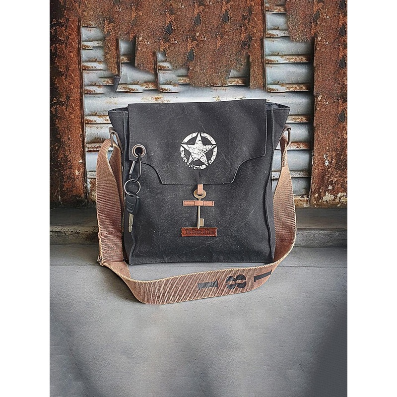 The House of Tara Unisex Charcoal Grey Printed Messenger Bag