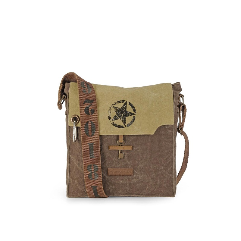 The House of Tara Unisex Coffee Brown Printed Messenger Bag