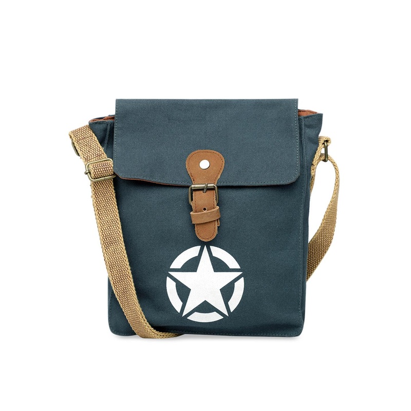 The House of Tara Unisex Teal Blue Printed Messenger Bag