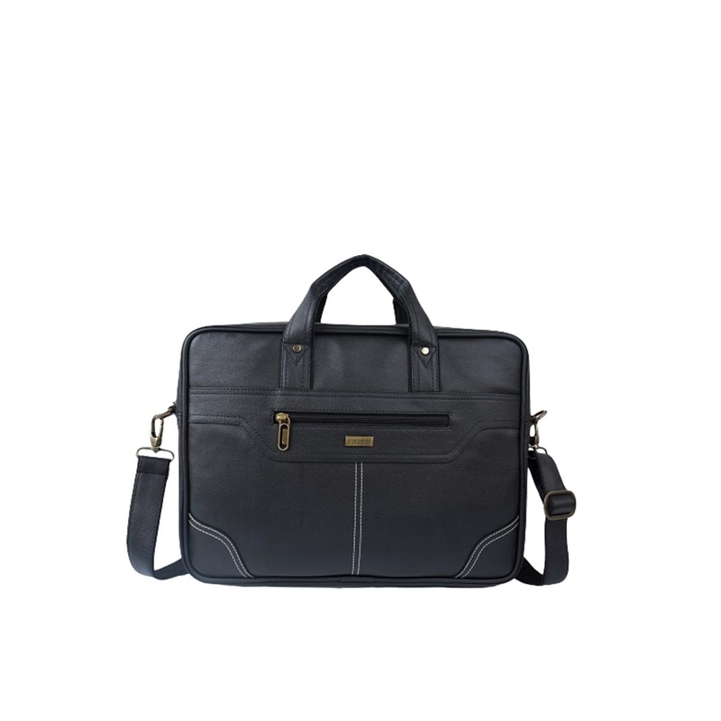 Veneer Unisex Black Messenger Bag