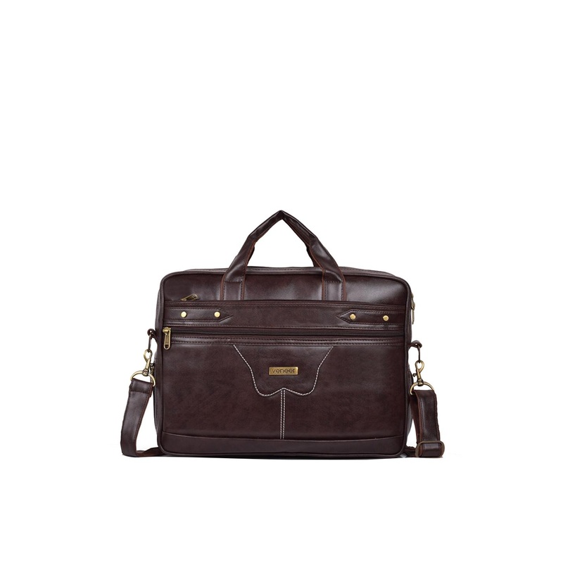 Veneer Unisex Brown Messenger Bag