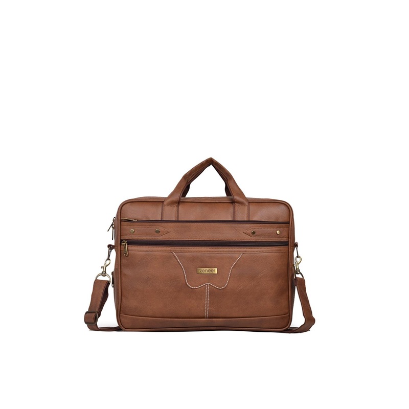 Veneer Unisex Tan Messenger Bag