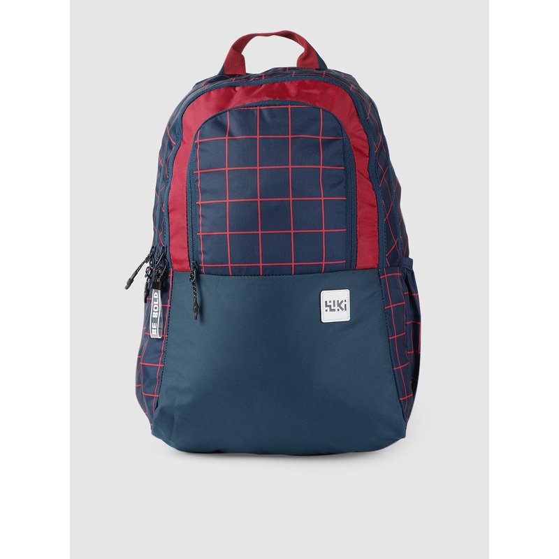 Wildcraft Unisex Navy Blue & Red Checked WIKI PACK 2 Backpack