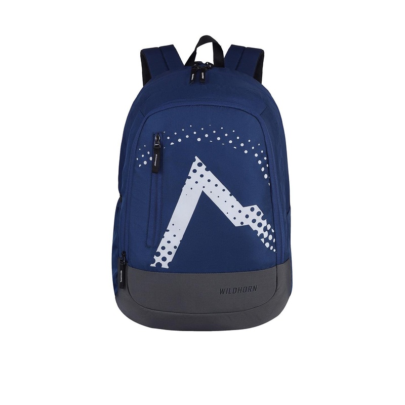 WildHorn Unisex Blue & Grey 17 Inch Laptop Backpack with Compression Straps