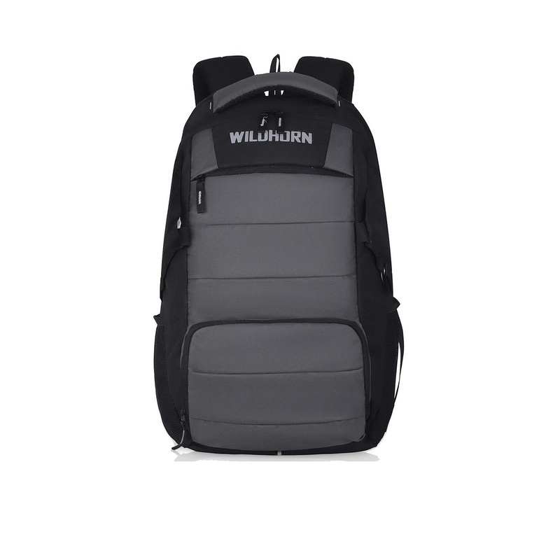 WildHorn Unisex Grey 16 Inch Laptop Backpack with Compression Straps