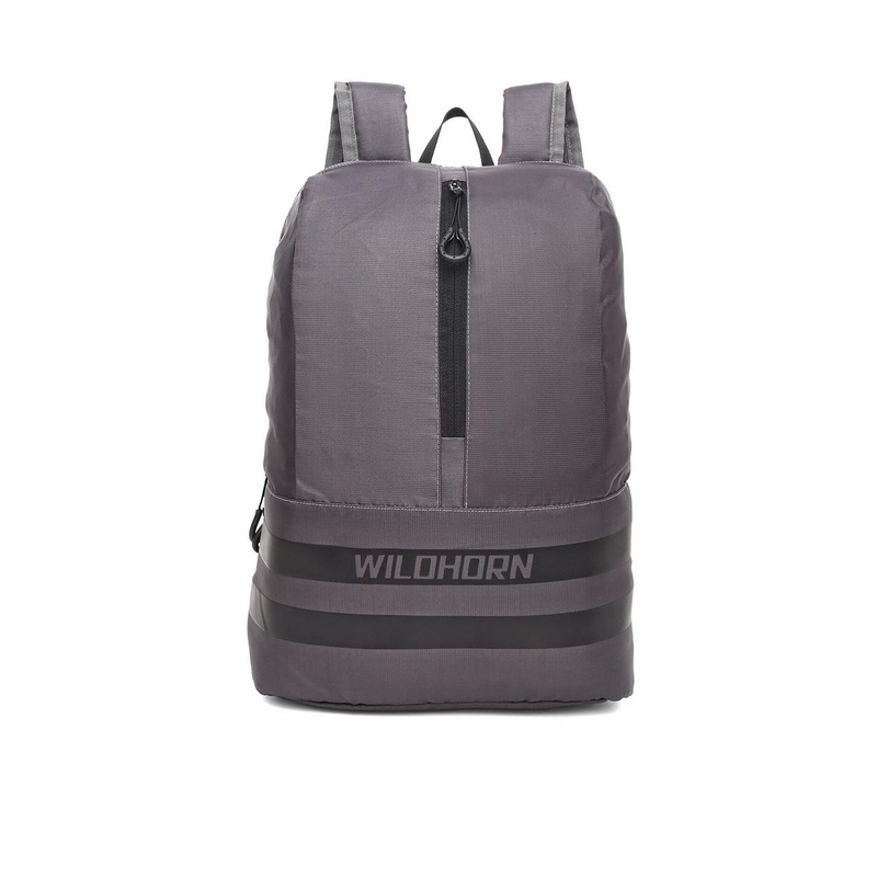 WildHorn Unisex Grey Colourblocked Backpack