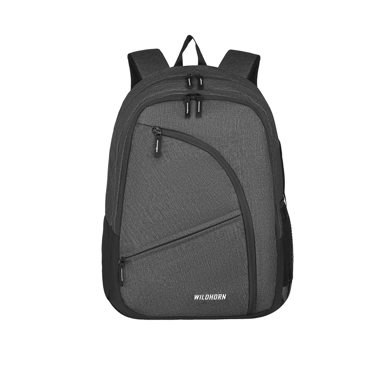 WildHorn Unisex Grey Solid Laptop Backpack